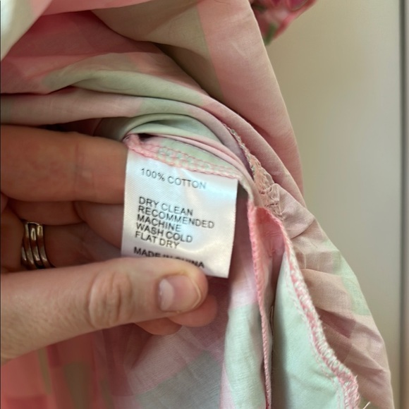 Pink and Green Checkered Puff Sleeve Dress - Picture 4 of 4